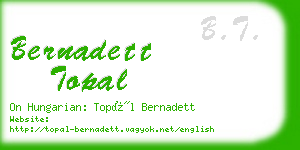 bernadett topal business card